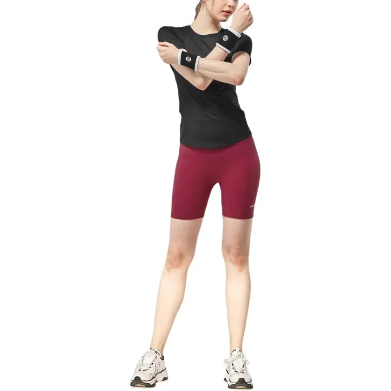 XEXYMIX Yoga Shorts Women's Rose Wine Red-3
