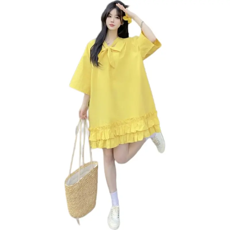Mu Xiao Xin Short Sleeved Dress Women's-4