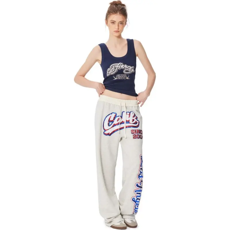 Ed Hardy SS25 Casual Pants Women's Light Smoke Gray-3