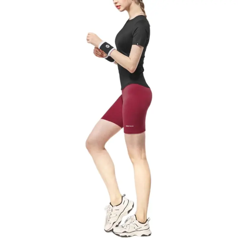 XEXYMIX Yoga Shorts Women's Rose Wine Red-2