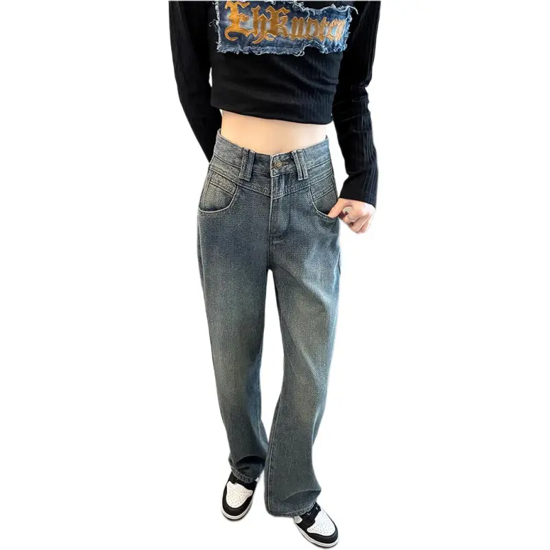 Mu Xiao Xin Jeans Women's Vintage Blue-4