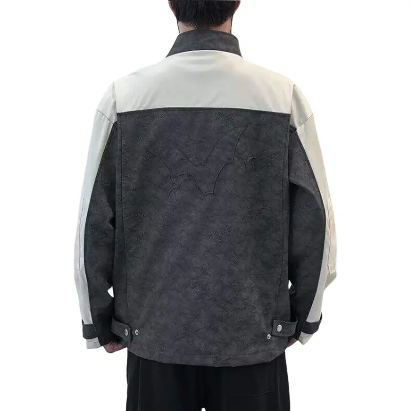 ACUOD BY CHANU Leather Jacket Unisex Gray-1