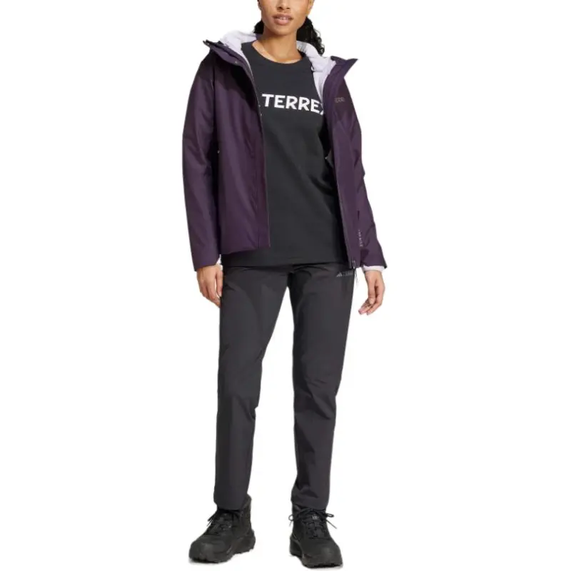 Adidas Waterproof And Breathable Warm Windbreaker Jacket Women's Purple-1