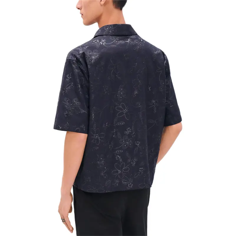 HERMES Shirts Men Marine-2