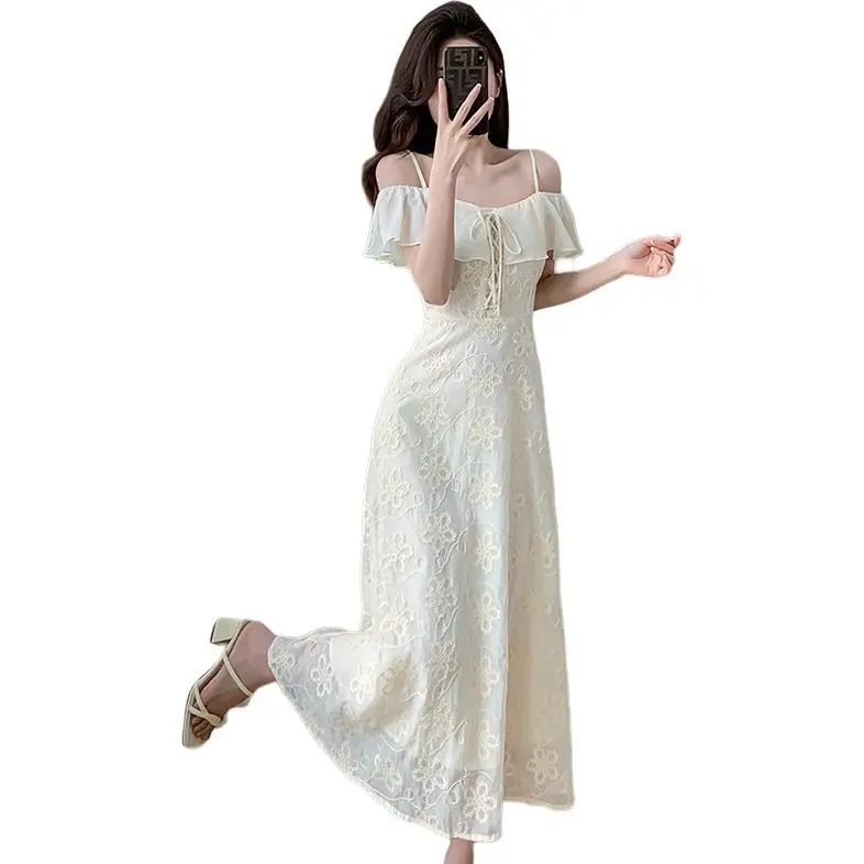 La Chapelle Slip Dresses Women's Apricot-1