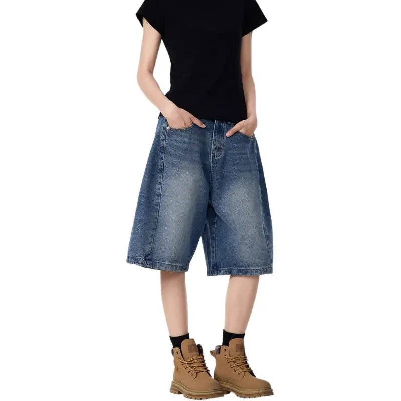 DAFK Denim Shorts Men Vintage Blue -4