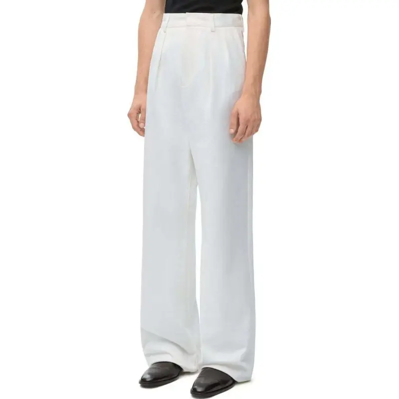LOEWE Logo Patch Pleated Trousers-2