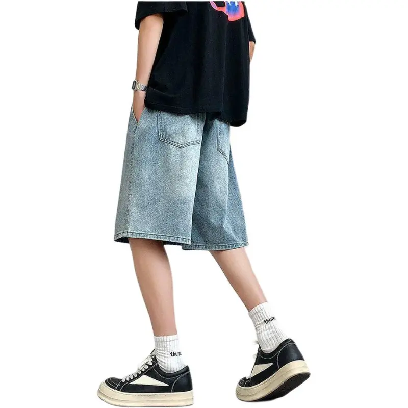 WARNING LIGHT Denim Shorts Unisex-3