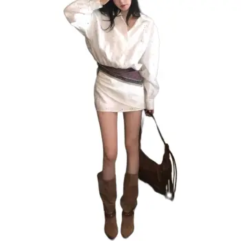 GOSO Long Sleeved Dresses Women's White