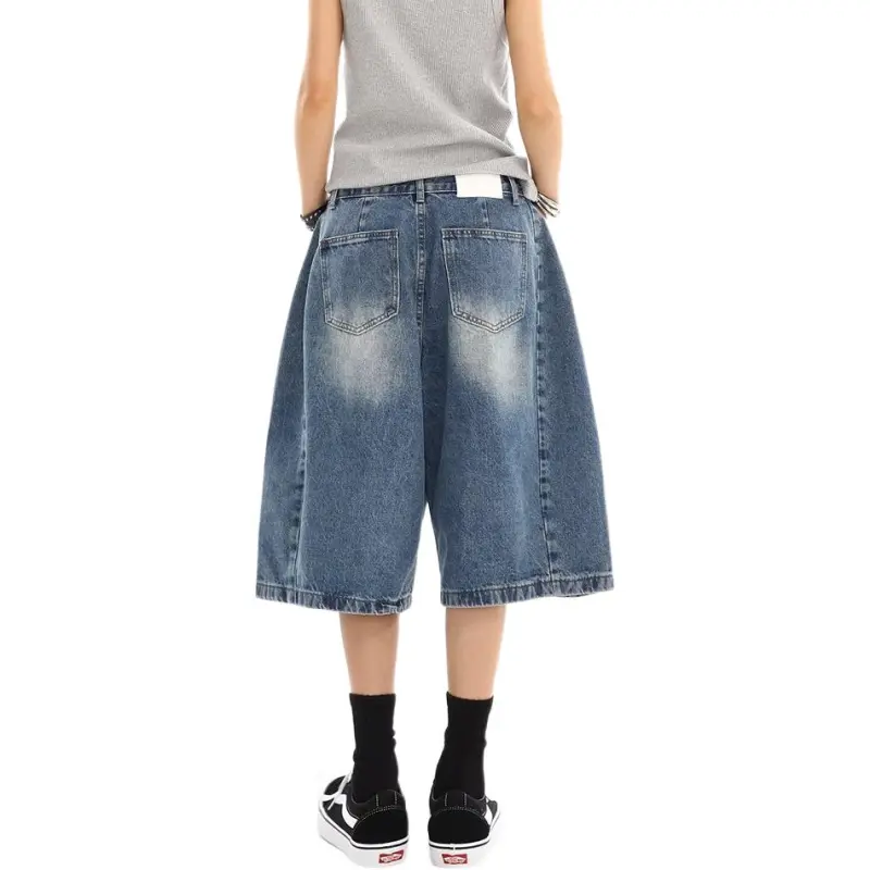 DAFK Denim Shorts Men Vintage Blue -1