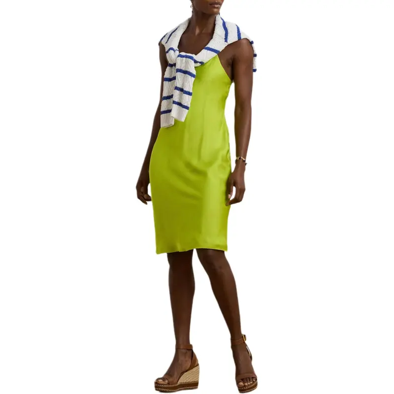 LAUREN RALPH LAUREN Slip Dress Women's Green-1