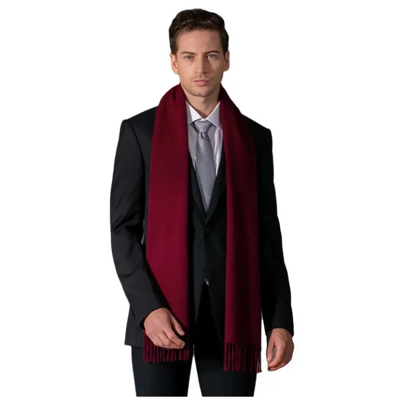 H YXIANG Cashmere Scarves Men's-10
