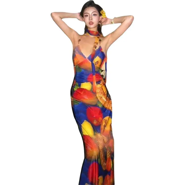 Dior Beauty Slip Dresses Women's Fruit Flowers-1