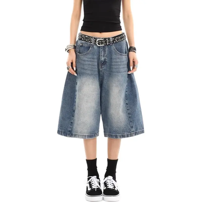 DAFK Denim Shorts Men Vintage Blue -3