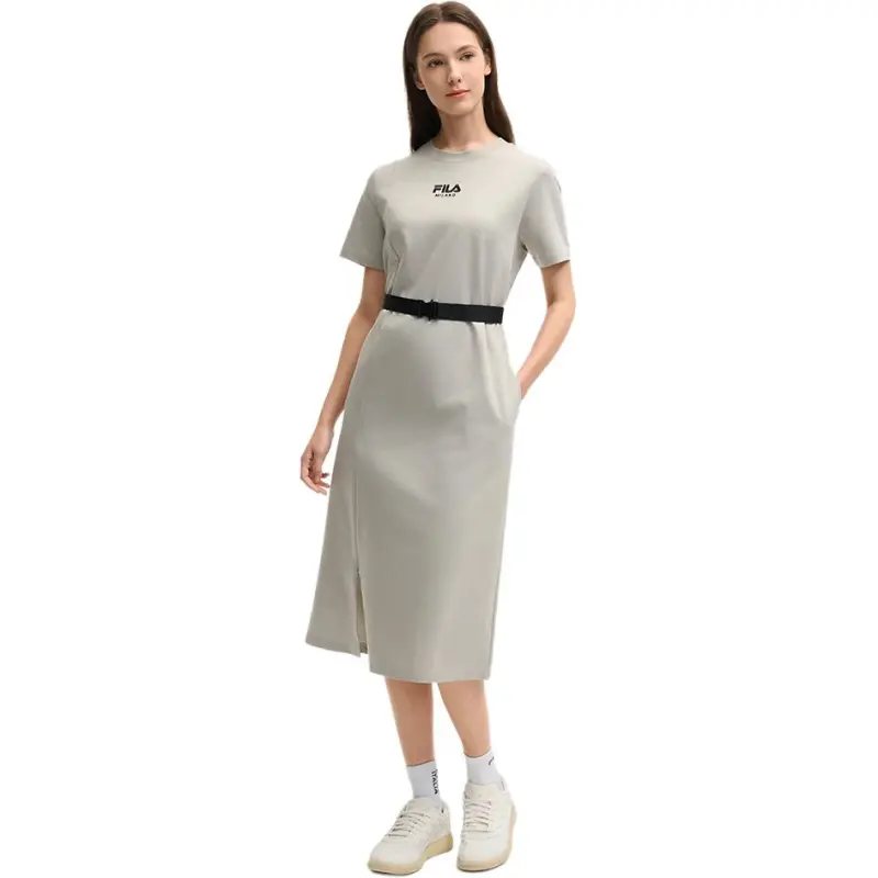 FILA MILANO Collection SS25 Short Sleeved Dress Women's Monotone Gray GY-2