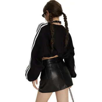 Poyz Leather Short Skirts Women's Black