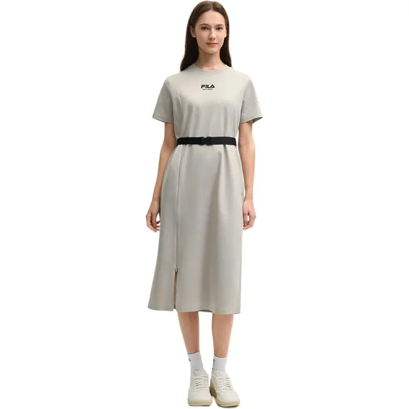 FILA MILANO Collection SS25 Short Sleeved Dress Women's Monotone Gray GY-1