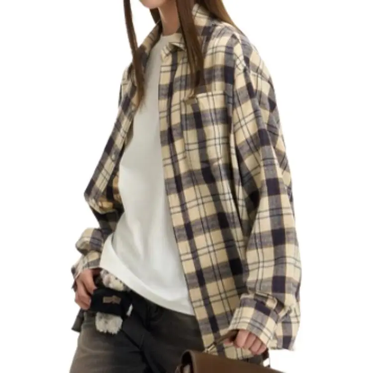Mu Xiao Xin Shirt Women's Plaid Shirt-4