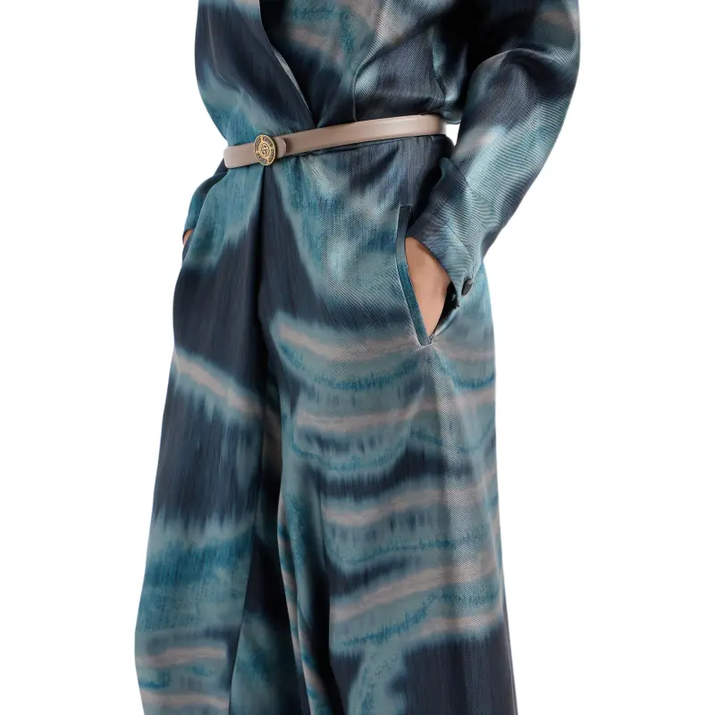 GIORGIO ARMANI Abstract pattern Silk Maxi Dress-6
