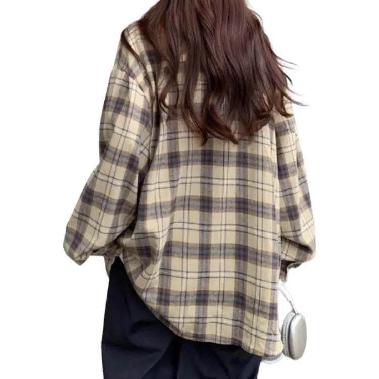 Mu Xiao Xin Shirt Women's Plaid Shirt-1