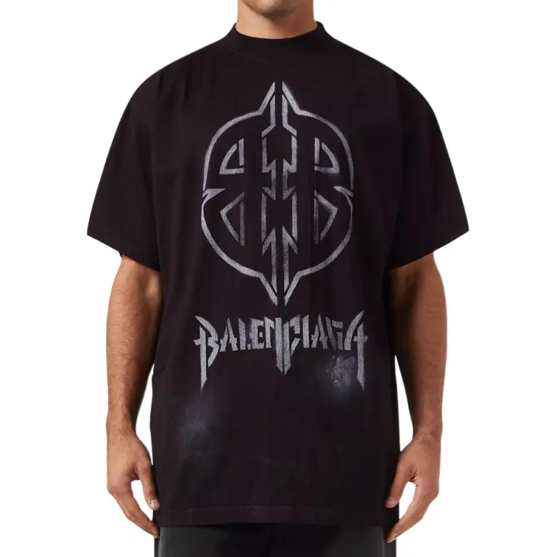 Balenciaga Bb Logo Printed Crewneck T Shirt-2