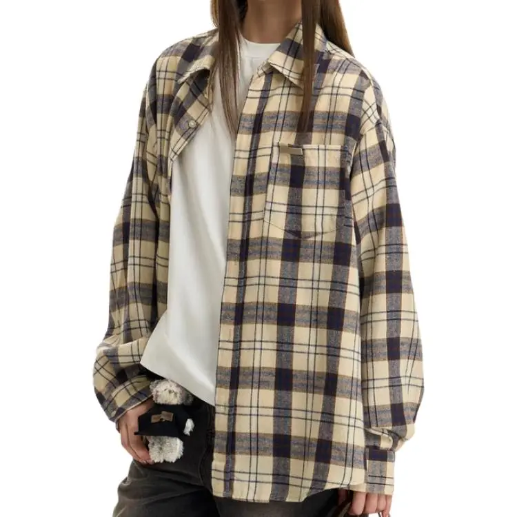 Mu Xiao Xin Shirt Women's Plaid Shirt-3