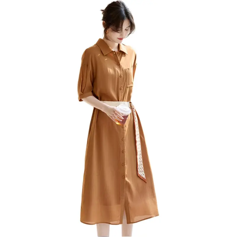 XWI Short Sleeved Dresses Women's Ginger Yellow-3