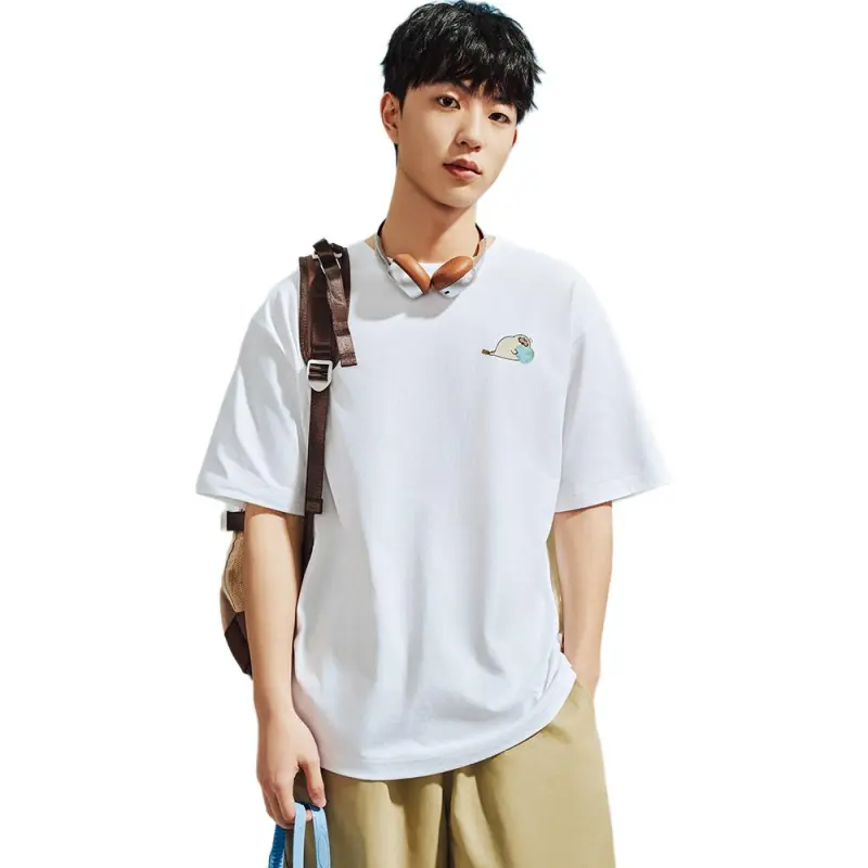 Anta x HAIBAOKANKAN,LIANMINGKUAN Life Collection T Shirt Unisex Snowflake White-2