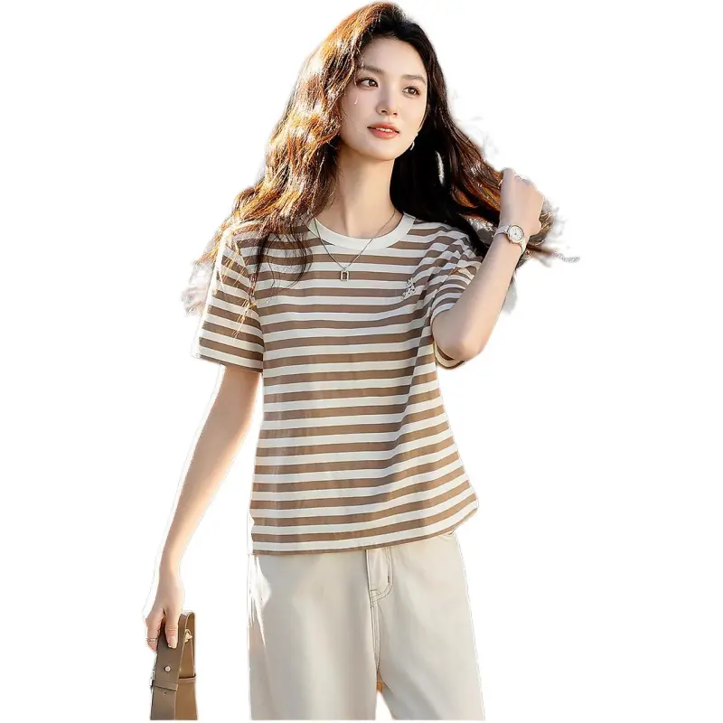 Flowers In Water Regular T Shirt Women's Ecru-1