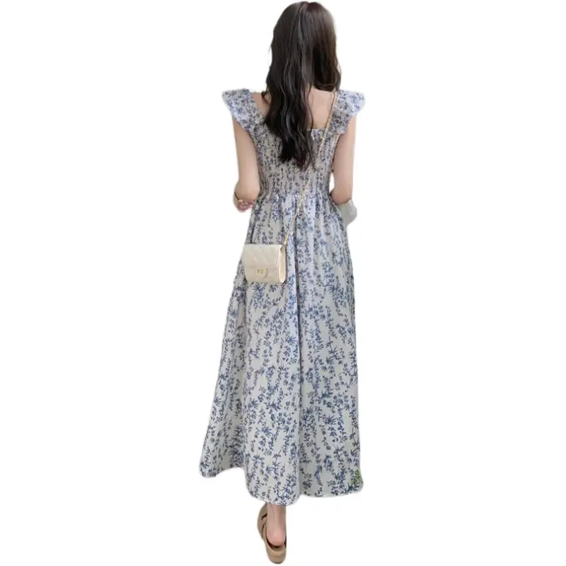 Flowers In Water Short Sleeved Dress Women's-1