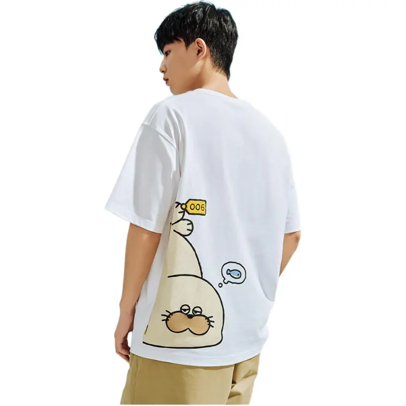Anta x HAIBAOKANKAN,LIANMINGKUAN Life Collection T Shirt Unisex Snowflake White-3