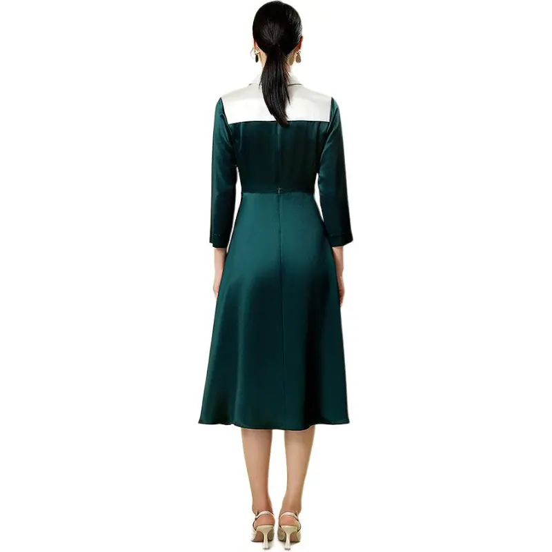 BBLLUUEE Long Sleeved Dress Women's Turquoise-1