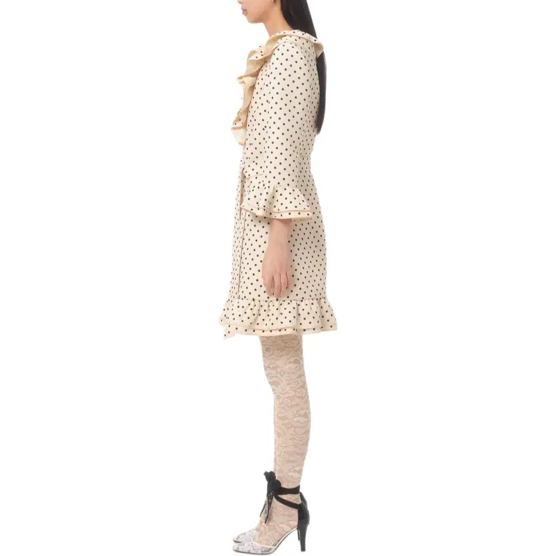 Valentino SS25 Long Sleeved Dress Women's Light Beige-3