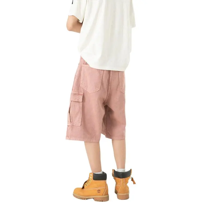 ROOMBOSE Denim Shorts Unisex Pink-1