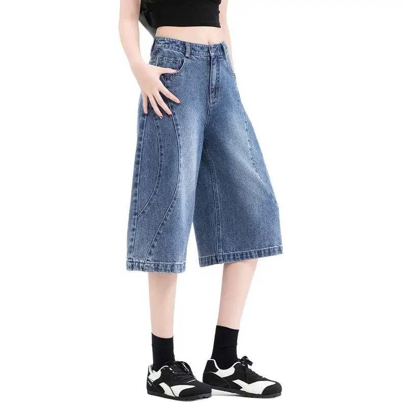 You Cow Me Pants Denim Shorts Women's-12