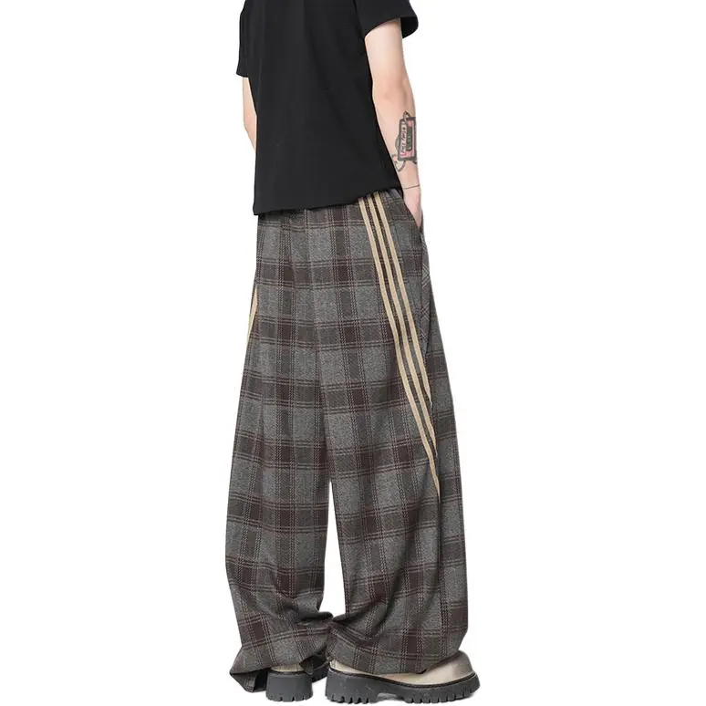 HOKLV Casual Pants Unisex Light Coffee-1
