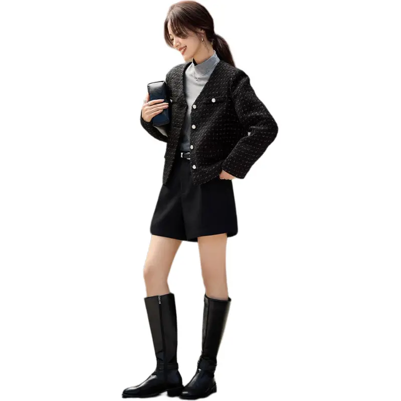 Mo Han Yi Mei Jackets & Coats Women's Black-6
