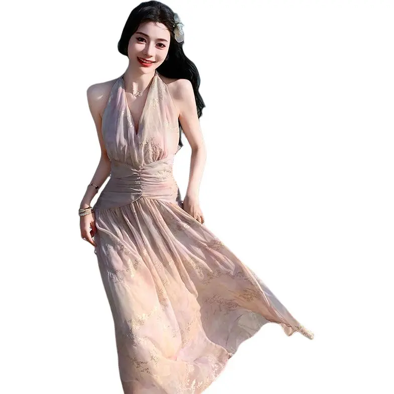 Dior Beauty Slip Dresses Women's Twilight Beach-2