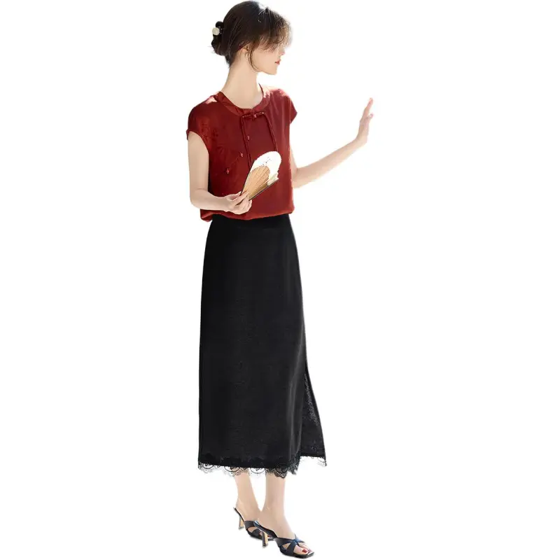 XWI Casual Long Skirt Women's Black-3