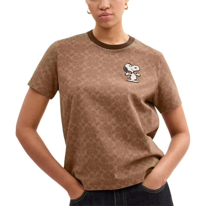 COACH x Peanuts Regular T Shirt Women's Khaki Multicolor-2