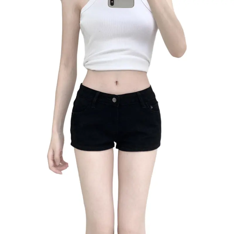 The Temptation Of The Muse Denim Shorts Women's Black-2