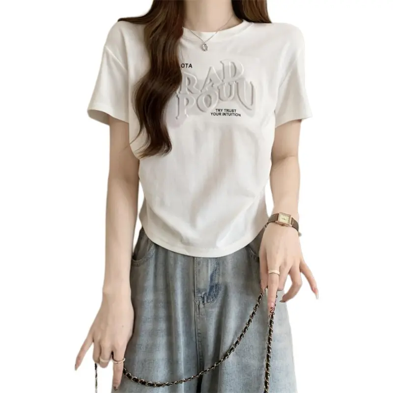 XIANSINIAO Drop Shoulder Sleeve T Shirt Women's-1