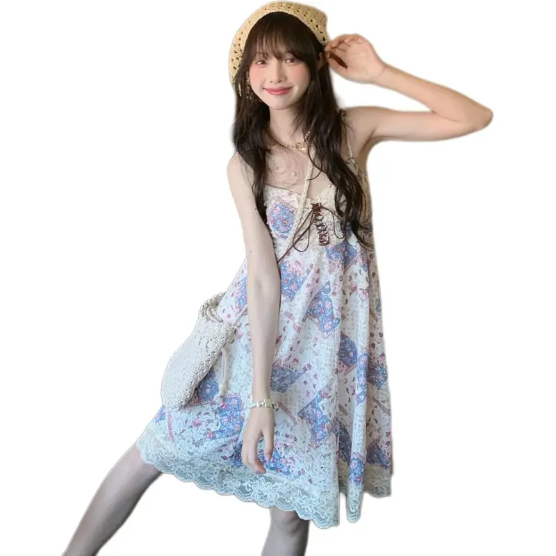 Flowers In Water Slip Dress Women's-2
