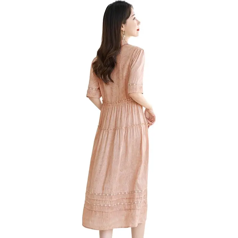 Yi Mengyuan Silk Short Sleeved Dress Women's-1