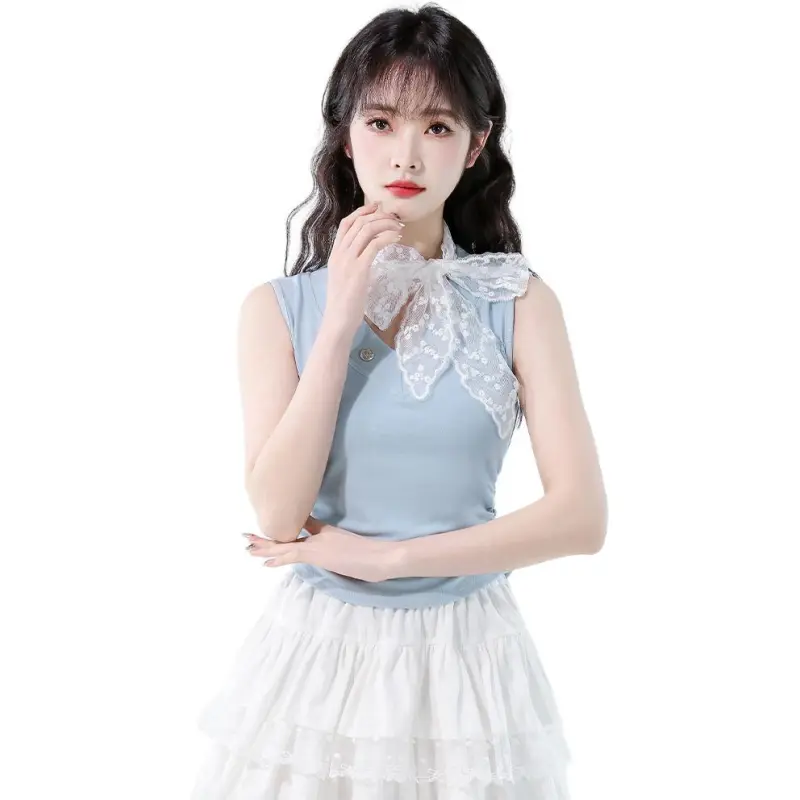 Mu Xiao Xin Tank Tops Women's Light Blue-2