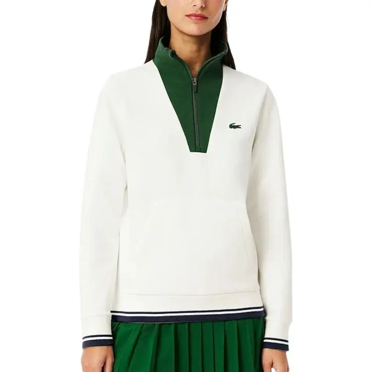 LACOSTE SS25 Sweatshirt Women's White/green Color Blocking-1