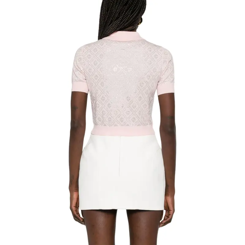 CASABLANCA Crystal monogram Polo Top-2