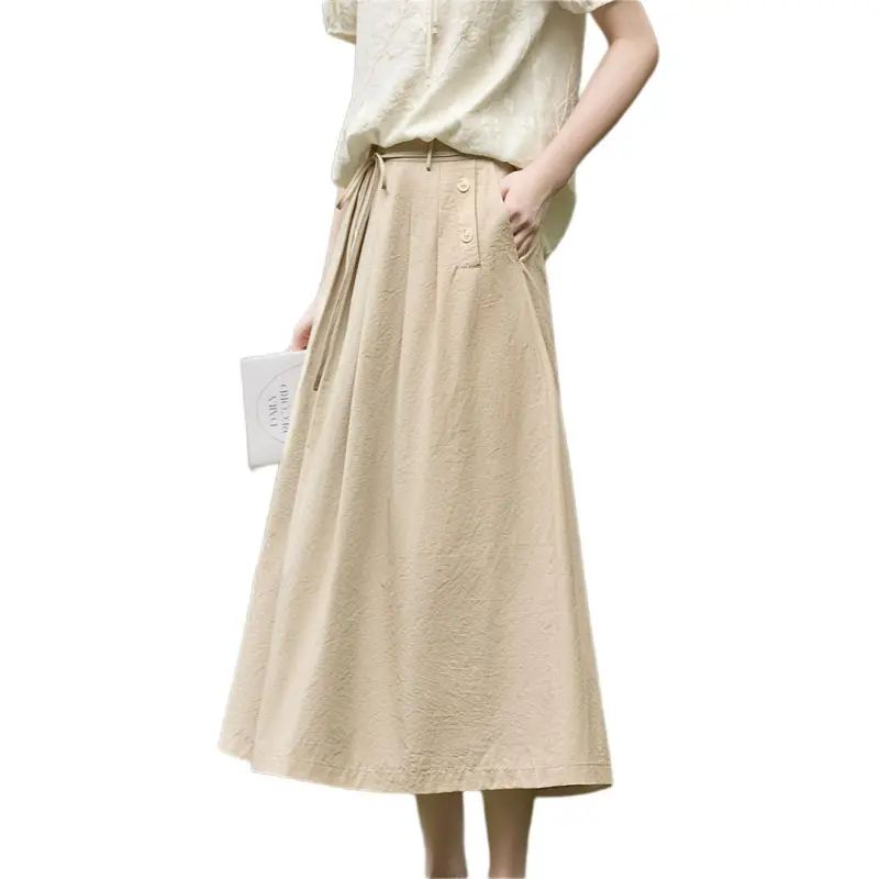 XWI Casual Long Skirts Women's Khaki-2