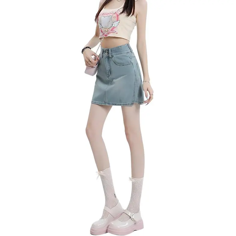 FOREVER 21 Denim Short Skirts Women's Vintage Blue-3