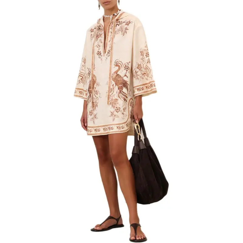 Zimmermann Embroidered Hooded Dress-4